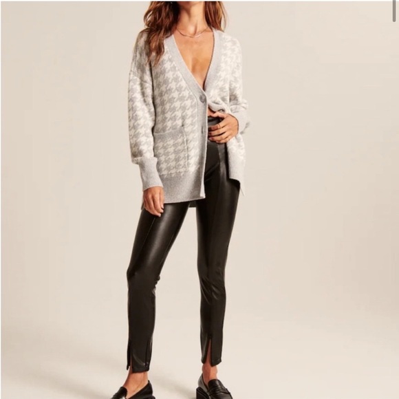 Abercrombie &‎ Fitch Vegan Faux Leather Stretch Zip-Ankle Leggings Pants … - Picture 3 of 13